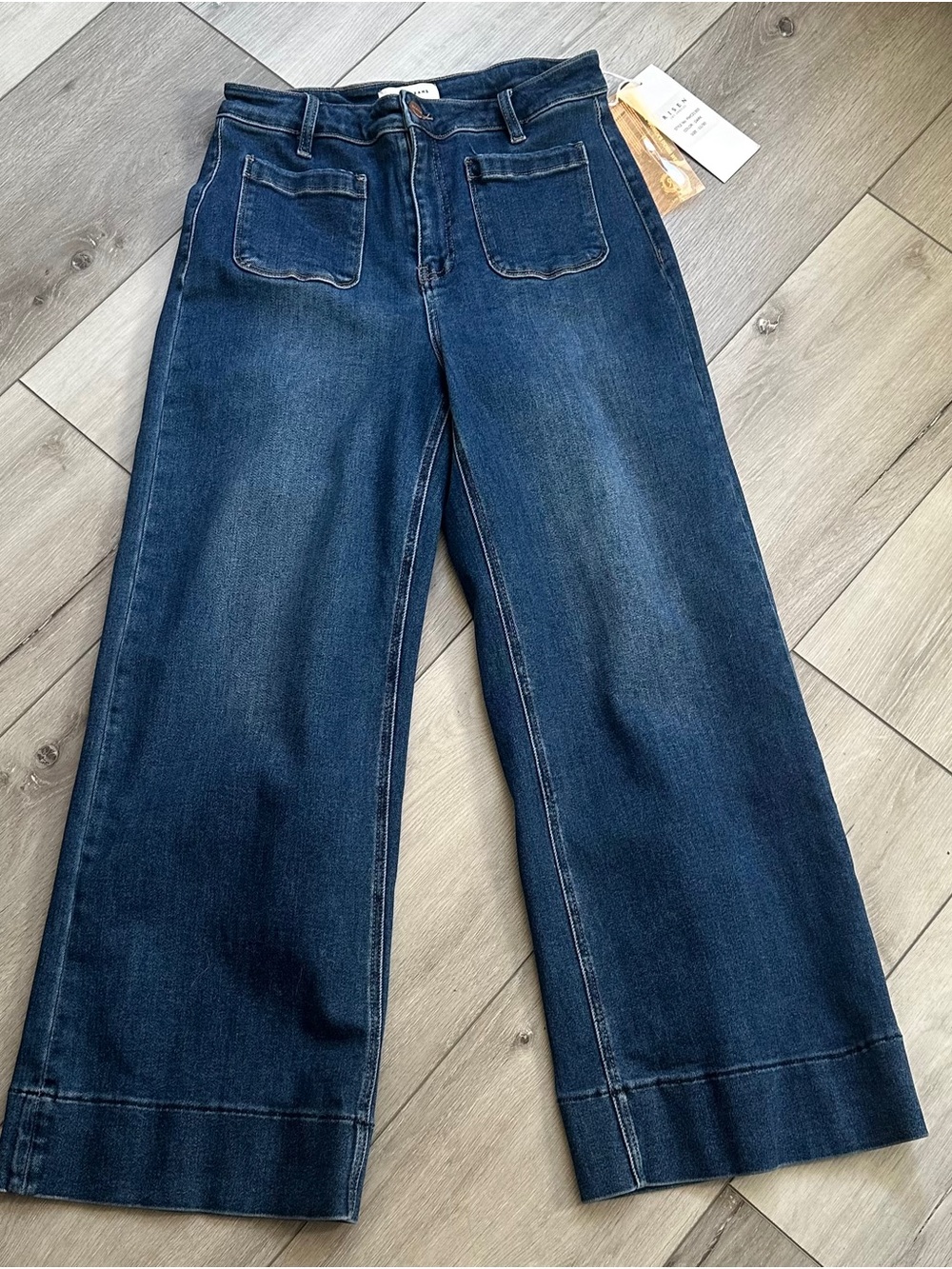 Risen Wide Leg Jeans – NWT - Dark Blue Size 11.Length 30